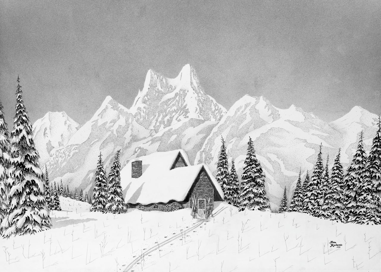 Mountain cabin. ©1973 Don Richards